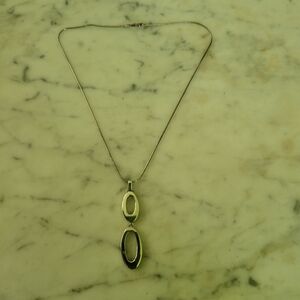 Sterling Silver Necklace with Oval Drops